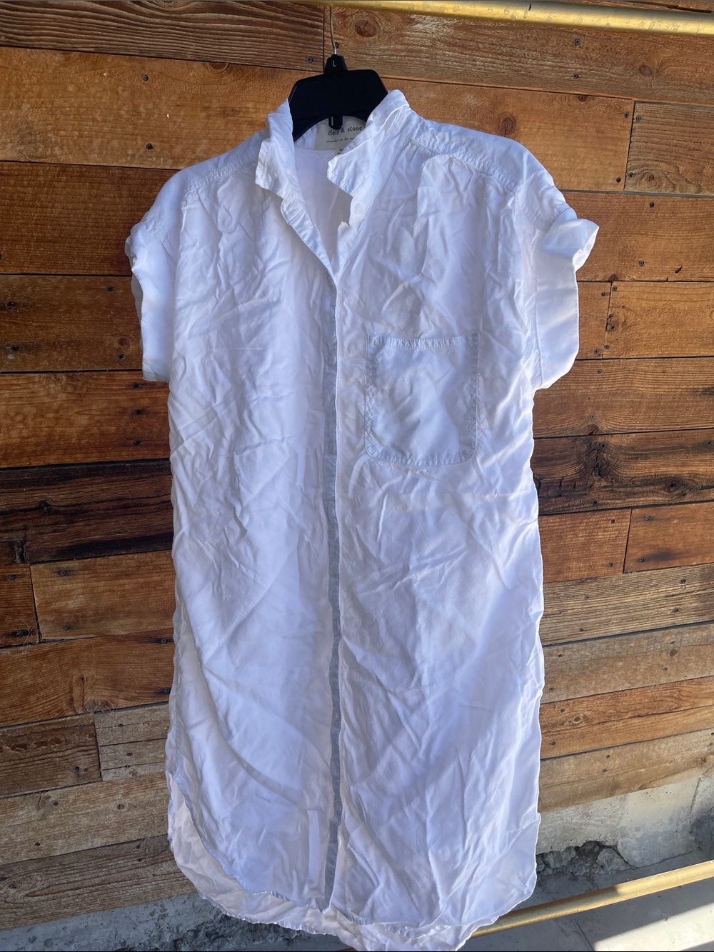 Cloth & Stone white Lyocell Button-down Shirt Tunic Size Small